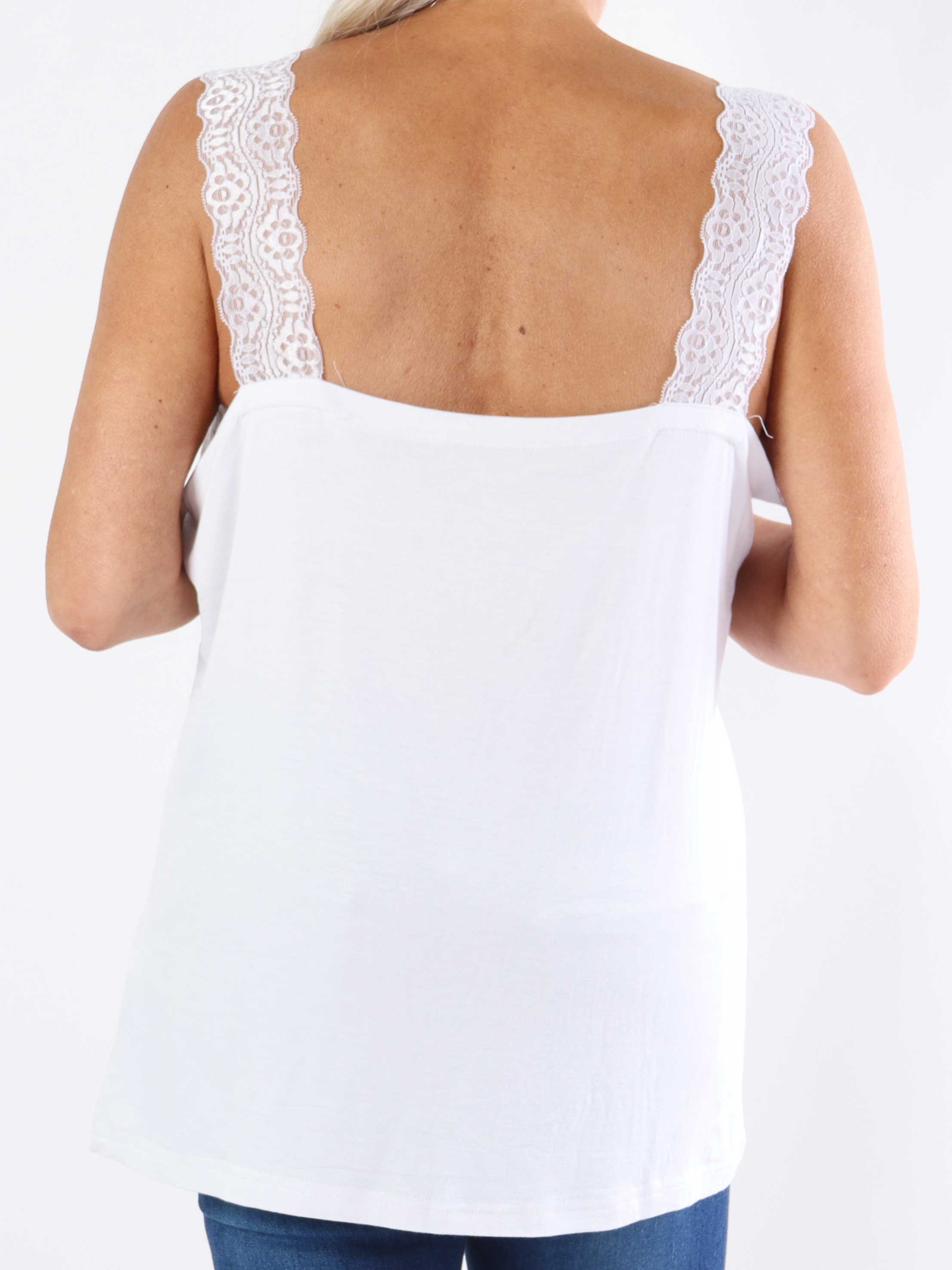 Florina - Basic plus size-topp i viskos med spetsband (bestseller)